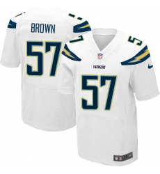 Men's Nike Los Angeles Chargers #57 Jatavis Brown Elite White NFL Jersey