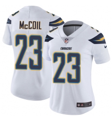 Women's Nike Los Angeles Chargers #23 Dexter McCoil White Vapor Untouchable Limited Player NFL Jersey