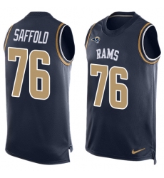 Men's Nike Los Angeles Rams #76 Rodger Saffold Limited Navy Blue Player Name & Number Tank Top NFL Jersey