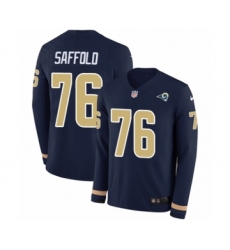 Men's Nike Los Angeles Rams #76 Rodger Saffold Limited Navy Blue Therma Long Sleeve NFL Jersey