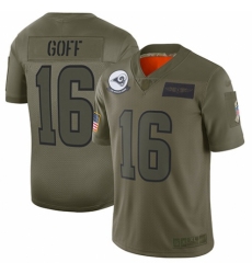 Men's Los Angeles Rams #16 Jared Goff Limited Camo 2019 Salute to Service Football Jersey