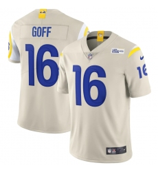 Men's Los Angeles Rams #16 Jared Goff White Nike Bone Vapor Limited Jersey.webp