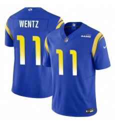 Men's Los Angeles Rams #11 Carson Wentz Blue 2023 F.U.S.E. Vapor Untouchable Limited Football Stitched Jersey