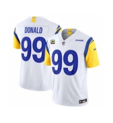 Men's Nike Los Angeles Rams #99 Aaron Donald White 2023 F.U.S.E. 4-Star C Vapor Vapor Limited Football Stitched Jersey