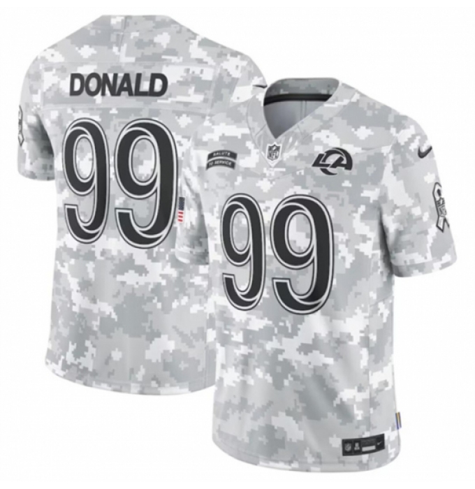 Youth Los Angeles Rams #99 Aaron Donald 2024 F U S E Arctic Camo Salute To Service Limited Stitched Football Jersey