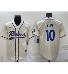 Men's Los Angeles Rams #10 Cooper Kupp Cream Stitched Cool Base Nike Baseball Jersey