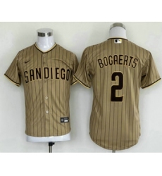 Youth San Diego Padres #2 Xander Bogaerts Grey Cool Base Stitched Baseball Jersey