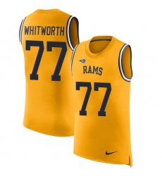 Men's Nike Los Angeles Rams #77 Andrew Whitworth Limited Gold Rush Player Name & Number Tank Top NFL Jersey