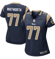 Women's Nike Los Angeles Rams #77 Andrew Whitworth Game Navy Blue Team Color NFL Jersey