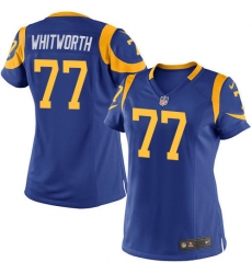 Women's Nike Los Angeles Rams #77 Andrew Whitworth Game Royal Blue Alternate NFL Jersey