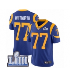 Youth Nike Los Angeles Rams #77 Andrew Whitworth Royal Blue Alternate Vapor Untouchable Limited Player Super Bowl LIII Bound NFL Jersey