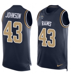 Men's Nike Los Angeles Rams #43 John Johnson Limited Navy Blue Player Name & Number Tank Top NFL Jersey