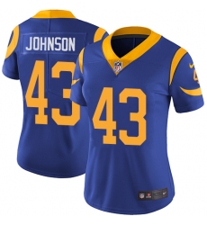 Women's Nike Los Angeles Rams #43 John Johnson Royal Blue Alternate Vapor Untouchable Limited Player NFL Jersey