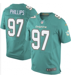 Men's Nike Miami Dolphins #97 Jordan Phillips Elite Aqua Green Team Color NFL Jersey