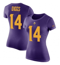 Women's Nike Minnesota Vikings #14 Stefon Diggs Purple Rush Pride Name & Number T-Shirt