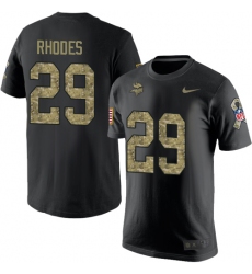 Nike Minnesota Vikings #29 Xavier Rhodes Black Camo Salute to Service T-Shirt