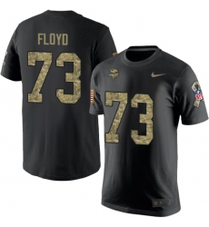 Nike Minnesota Vikings #73 Sharrif Floyd Black Camo Salute to Service T-Shirt
