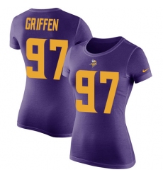 Women's Nike Minnesota Vikings #97 Everson Griffen Purple Rush Pride Name & Number T-Shirt