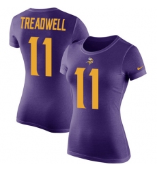 Women's Nike Minnesota Vikings #11 Laquon Treadwell Purple Rush Pride Name & Number T-Shirt