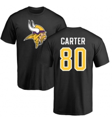 NFL Nike Minnesota Vikings #80 Cris Carter Black Name & Number Logo T-Shirt