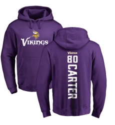 NFL Nike Minnesota Vikings #80 Cris Carter Purple Backer Pullover Hoodie