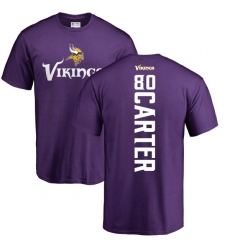 NFL Nike Minnesota Vikings #80 Cris Carter Purple Backer T-Shirt
