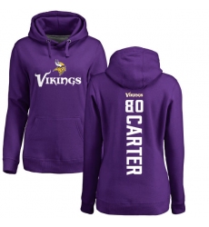 NFL Women's Nike Minnesota Vikings #80 Cris Carter Purple Backer Pullover Hoodie