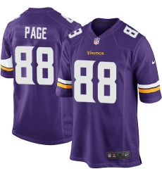 Men's Nike Minnesota Vikings #88 Alan Page Game Purple Team Color NFL Jersey