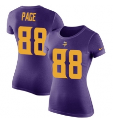 Women's Nike Minnesota Vikings #88 Alan Page Purple Rush Pride Name & Number T-Shirt