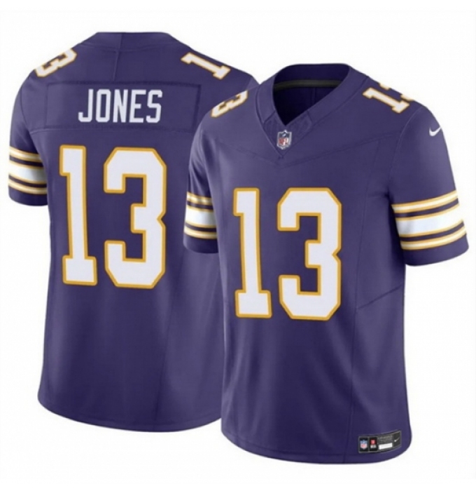 Men's Minnesota Vikings #13 Daniel Jones Purple 2023 F U S E Throwback Vapor Untouchable Limited Stitched Jersey