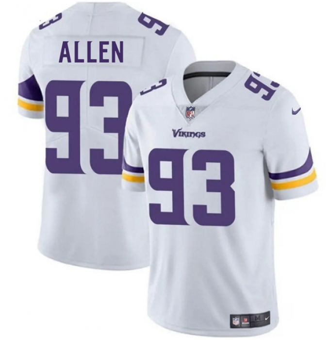 Men's Minnesota Vikings #93 Jonathan Allen White 2025 Vapor Limited Football Stitched Jersey