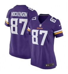 Women's Minnesota Vikings #87 T.J. Hockenson Nike Purple Limited Jersey