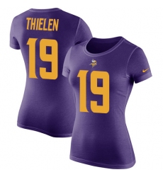 Women's Nike Minnesota Vikings #19 Adam Thielen Purple Rush Pride Name & Number T-Shirt