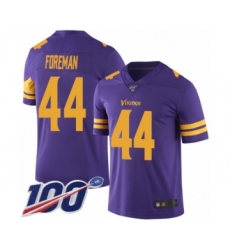 Men's Minnesota Vikings #44 Chuck Foreman Limited Purple Rush Vapor Untouchable 100th Season Football Jersey