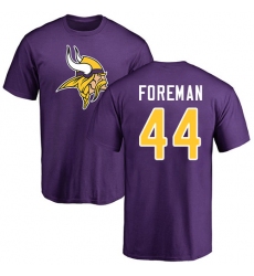 NFL Nike Minnesota Vikings #44 Chuck Foreman Purple Name & Number Logo T-Shirt