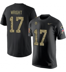 Nike Minnesota Vikings #17 Jarius Wright Black Camo Salute to Service T-Shirt