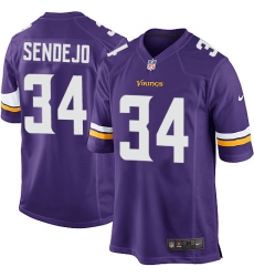 Men's Nike Minnesota Vikings #34 Andrew Sendejo Game Purple Team Color NFL Jersey