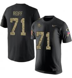 Nike Minnesota Vikings #71 Riley Reiff Black Camo Salute to Service T-Shirt