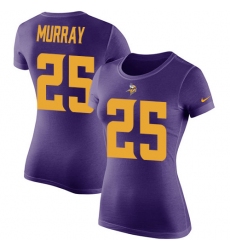 Women's Nike Minnesota Vikings #25 Latavius Murray Purple Rush Pride Name & Number T-Shirt