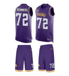 Men's Nike Minnesota Vikings #72 Mike Remmers Limited Purple Tank Top Suit NFL Jersey