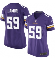 Women's Nike Minnesota Vikings #59 Emmanuel Lamur Game Purple Team Color NFL Jersey