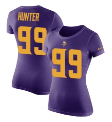 Women's Nike Minnesota Vikings #99 Danielle Hunter Purple Rush Pride Name & Number T-Shirt