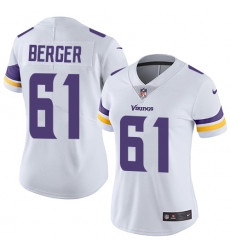 Women's Nike Minnesota Vikings #61 Joe Berger White Vapor Untouchable Limited Player NFL Jersey