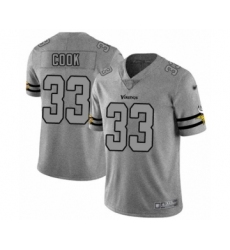 Men's Minnesota Vikings #33 Dalvin Cook Limited Gray Team Logo Gridiron Football Jersey