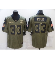 Men's Minnesota Vikings #33 Dalvin Cook Nike Olive 2021 Salute To Service Limited Player Jersey