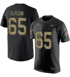 Nike Minnesota Vikings #65 Pat Elflein Black Camo Salute to Service T-Shirt