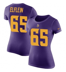 Women's Nike Minnesota Vikings #65 Pat Elflein Purple Rush Pride Name & Number T-Shirt