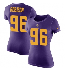 Women's Nike Minnesota Vikings #96 Brian Robison Purple Rush Pride Name & Number T-Shirt