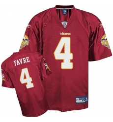Reebok Minnesota Vikings #4 Brett Favre Red Premier EQT Throwback NFL Jersey