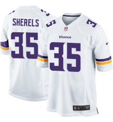 Men's Nike Minnesota Vikings #35 Marcus Sherels Game White NFL Jersey